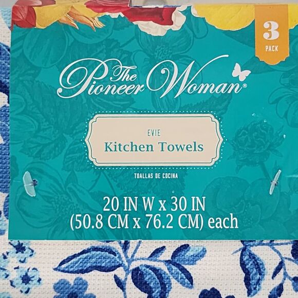 The Pioneer Women Floral Multicolor Cotton Kitchen Towel‎ Set 3pc  20x30in - Picture 5 of 16